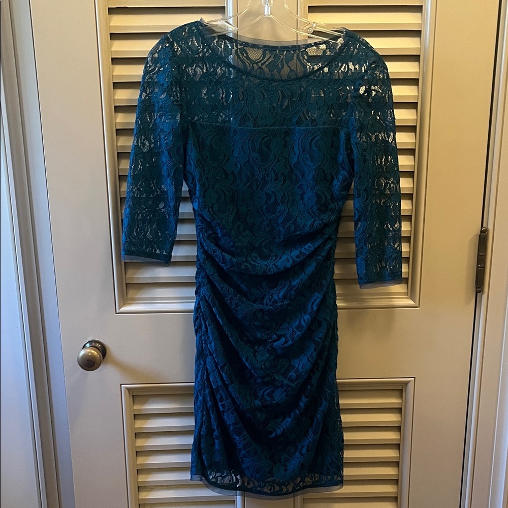 Max & Leo Lace Teal Dress